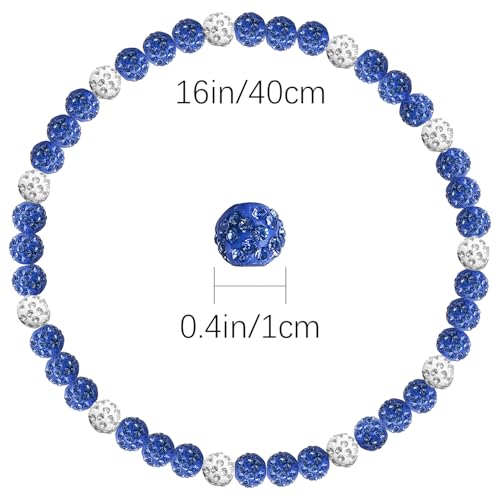 Baseball Chain Beaded Necklace, 16/18/20'' Ice Collection Diamond Bling Discoball Baseball Dirp2
