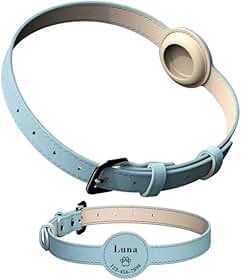 Coleira Para Rastreador AirTag Gps Cachorro Cães Cão Pet (Azul Celeste, P)