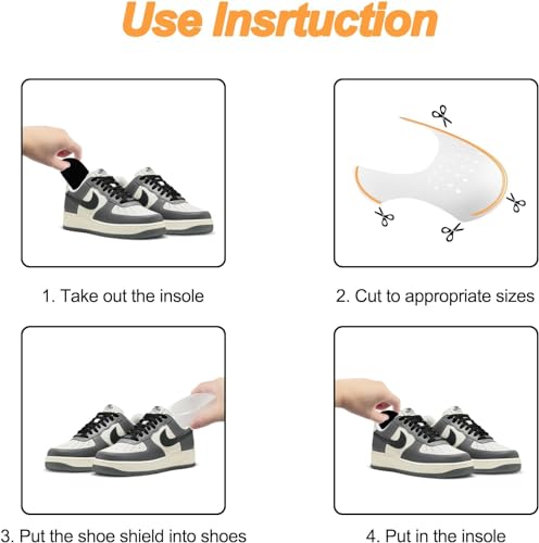 Image of GALENO multi Pair -Anti Wrinkle Shoe safe gaurd Indentation Protected Shoes Flod Guards for Running Casual Shoes For Men's 6-11 / Women's 5-9 Soft Material (2 SET GREY)