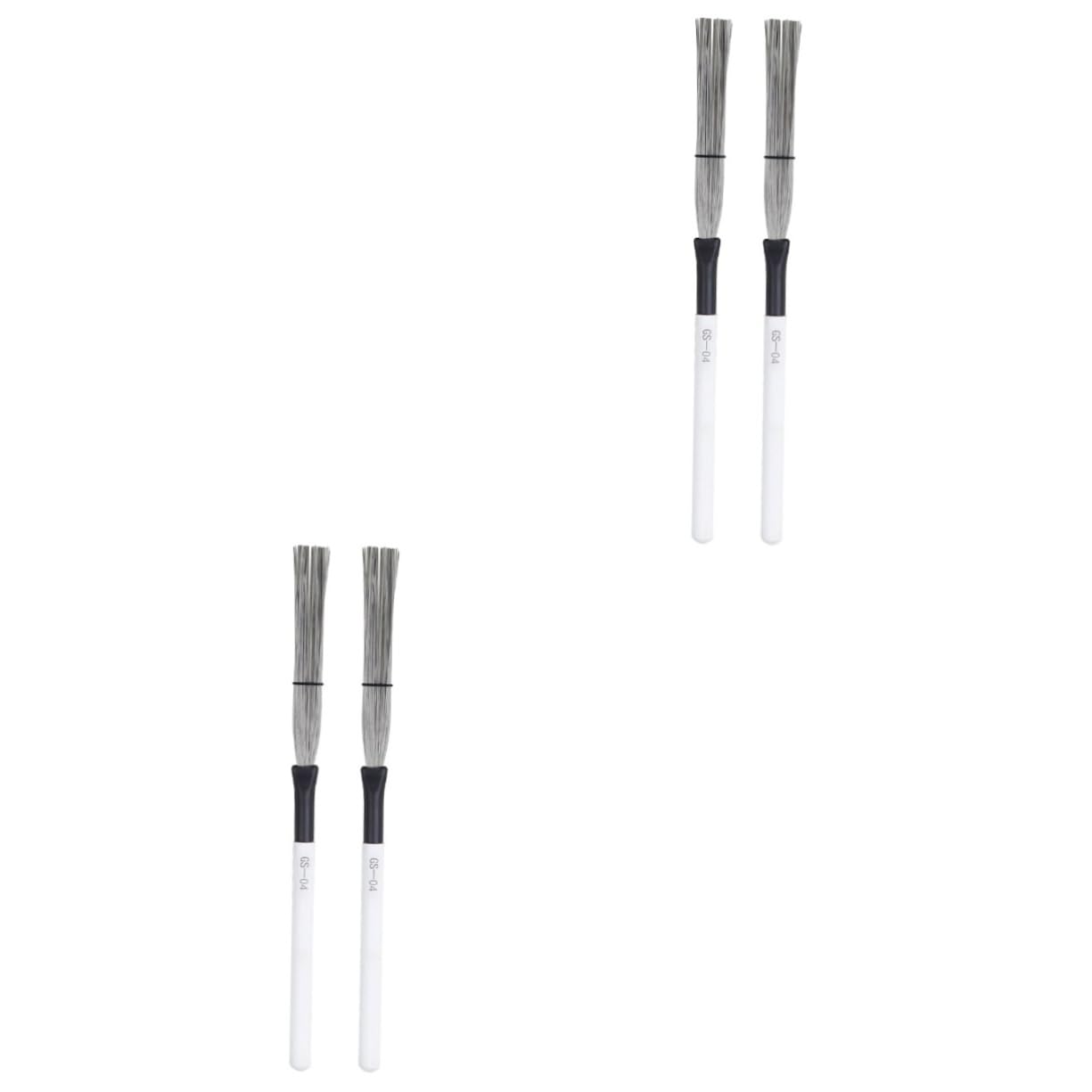 VICASKY 2sets Drum Brush Jazz Steel Wire Brush for Drums Perfect Accessory Wooden Handle 2pcs*2