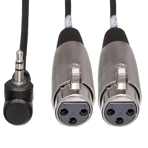 Cable adaptador Hosa Dual XLR3 hembra a Jack 3.5 mm miniatura 4