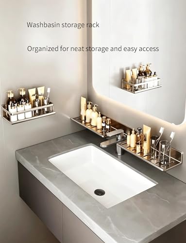 Étagère murale de rangement compacte avec support robinet pour cuisine et douche