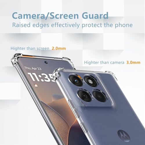 Image of REALCASE Silicone Moto Edge 60 Fusion 5G Back Cover Case, Scratch Resistant Protective Crystal Clear Transparent Shock Proof Bumper Back Cover Case for Moto Edge 60 Fusion