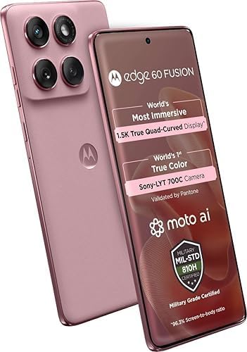 Motorola Edge 60 Fusion 5G (Pantone Zephyr, 8GB RAM, 128GB Storage) | 6.67" pOLED Display | IP68 | 50MP+13MP Rear | 32MP Front Camera | MediaTek 7400 Processor| 5500mAh Battery | 68W Turbo Charger view 1