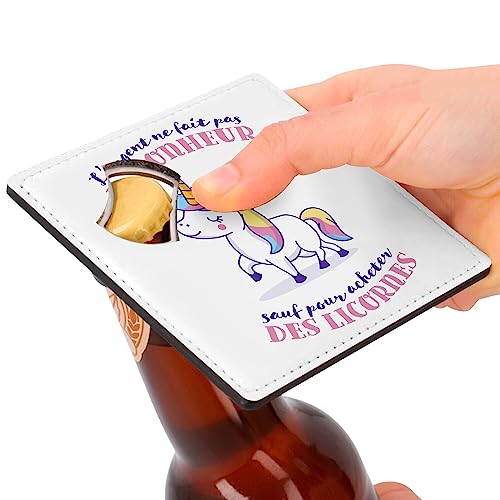 Sous verre décapsuleur licorne double fonction compact 92 x 92 mm rigide - 4