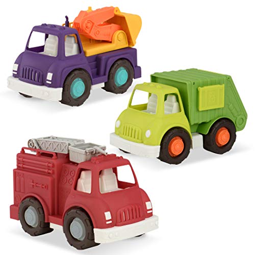Wonder Wheels by Battat â€“ Fire Truck, Recycling Truck, Excavator Truck â€“ Combo of Recycling, Excavator, & Fire Truck Toys for Toddlers Age 1 & Up (3 Pc) â€“ 100% Recyclable