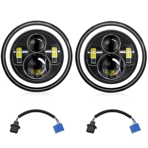 Phare LED 7 pouces pour moto et voiture avec faisceau croisement route DRL et clignotant 140W 2pcs