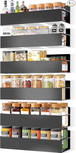 Image of Rellon Spice Rack Organizer for Fridge Seasoning Organizer for Kitchen storage Metal Spice Organiser with Screw or Adhesive Hanging For Kitchen Bathroom,Cosmetic Organizer Masala Stand (PACK OF 6)