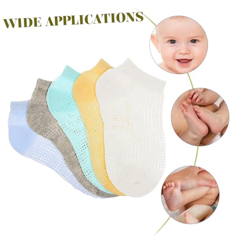 TENDYCOCO 5 Pairs Summer Ankle Socks Ultra Thin Breathable Mesh Low Cut No Show Socks for 1 3 Years Assorted Colors2