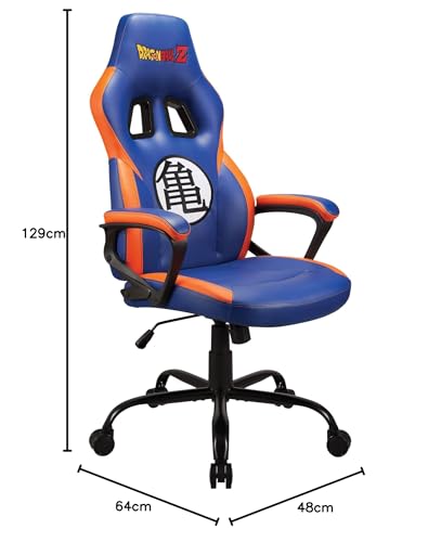 Subsonic - Chaise Gaming Dragon Ball - Fauteuil de Bureau Ergonomique avec Mousse Haute Densité, Mécanisme à Bascule et Accoudoirs Confortables - Hauteur Réglable – Bleu – Image 3