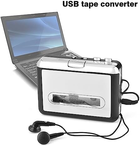 USB Cassette Tape to MP3 Converter, Audio Music Player with Headphones
