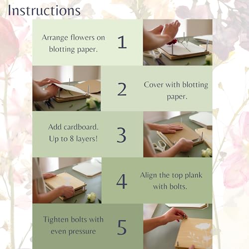 Flower Press Kit | Durable Hardwood 8x10in - Flower Preserving Kit Up to 8 layers - Floral Preservation kits for adults and kids | Innovative and Giftable Floral Pressing kit for Craft Enthusiasts by Rightly Wyld - Image 8