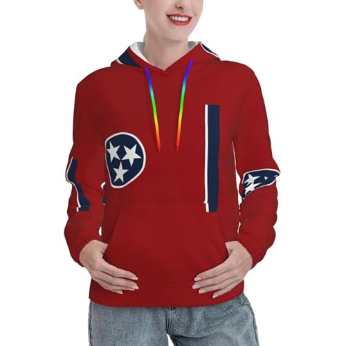 Sweat à capuche Tennessee d'hiver pour femme pull chaud avec poche kangourou