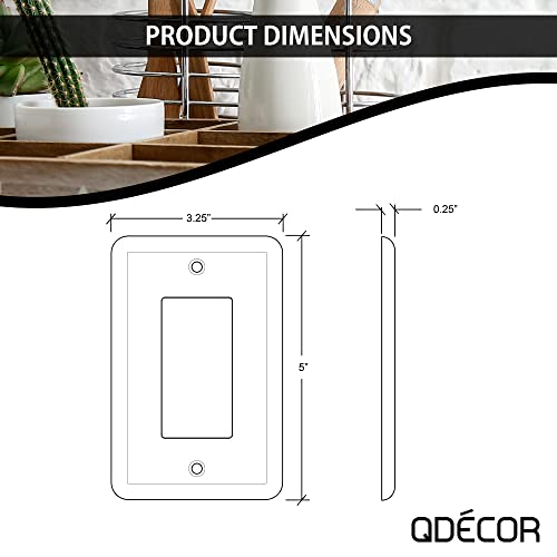Questech Décor Single Rocker Light Switch Cover, 1-Gang Electrical Wall Plate, Single Switch Decorator Standard Size GFCI Receptacle Cover, Decorative Wall Plate Tumbled Texture, Travertine - Thumbnail 4