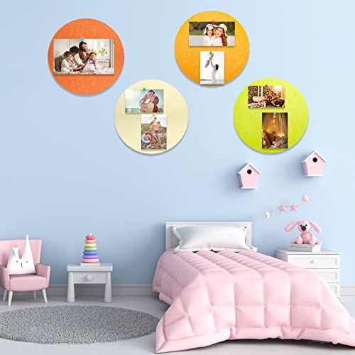The7Box Colored Round Felt Tile Board Wall 11.8"X11.8" Pack Of 4 Decorative Memo Board Diy Memo Bulletin Boards,For Office Home Decoration #TOP6