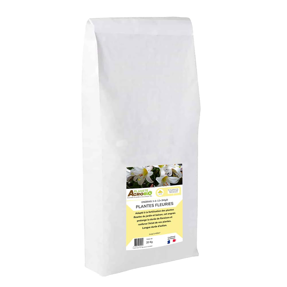 Engrais micro granulés 3-6-12 plantes fleuries 20 Kg