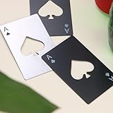 Zhtulck 12 Pcs Bottle Openers, Stainless Steel Bottle Opener, Ace of Spades Beer Opener, Credit Card Size, Beer Bottle Opener for Wallet Pocket Wedding Party Good Gift - Silver/Black - Image 5