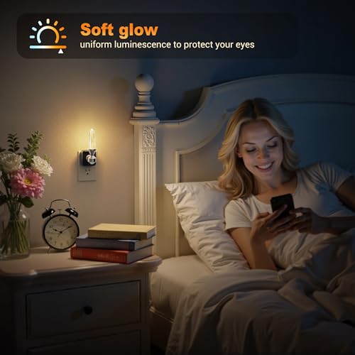 Image of JandCase Healing Crystals LED Night Light Plug into Wall,Dimmable Night Lights witih Clear Quartz Tower, Dusk to Dawn Sensor Nightlights for Meditation Living Room Bedroom Home Decor