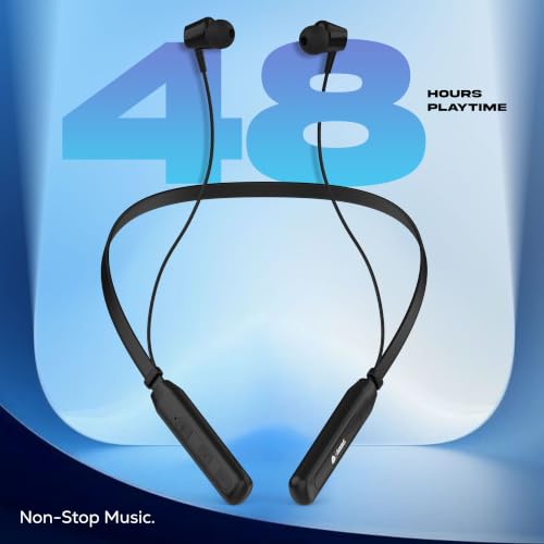 Image of AROMA NB119 Pace Wireless Neckband Bluetooth Earphones, Carbon Black