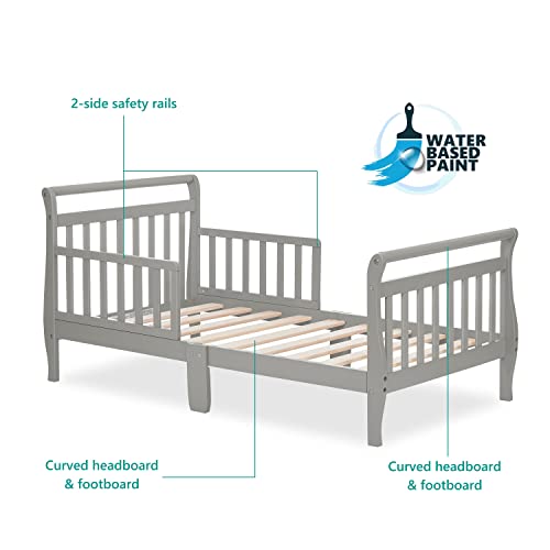 Dream On Me Classic Sleigh Toddler Bed in Cool Grey – Baby Safety Alliance Certified, Low-to-Floor Design, Non-Toxic Finish, Wooden Safety Rails - image 7
