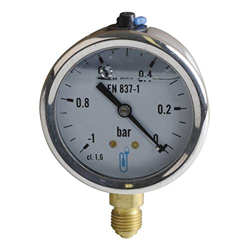 DIFF - Vacuomètre inox, glycérine Ø63mm, -1/0bar - DIFF