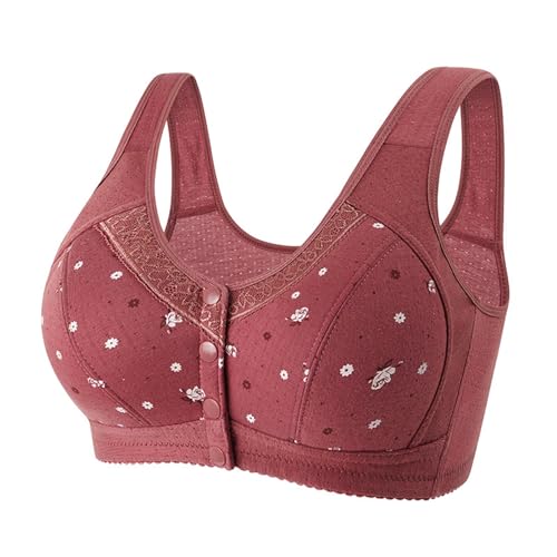 CUTeFiorino Bustier - Conjunto de sujetador para mujer mayor, cómodo y práctico cierre frontal, sujetador de algodón para personas mayores, sujetador sin aros para mujer, a, XL