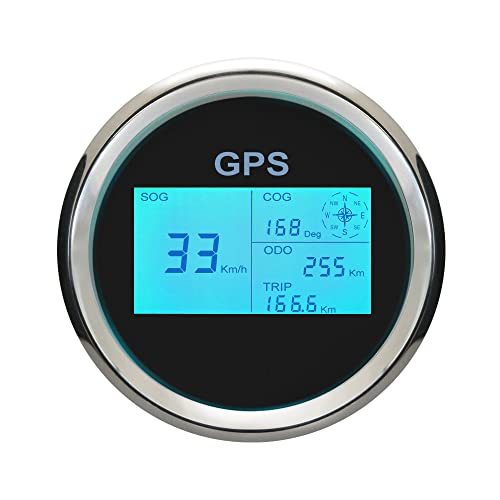 ELING 3 3/8" 85mm Digital GPS Speedometer LCD Speed Gauge Odomete...