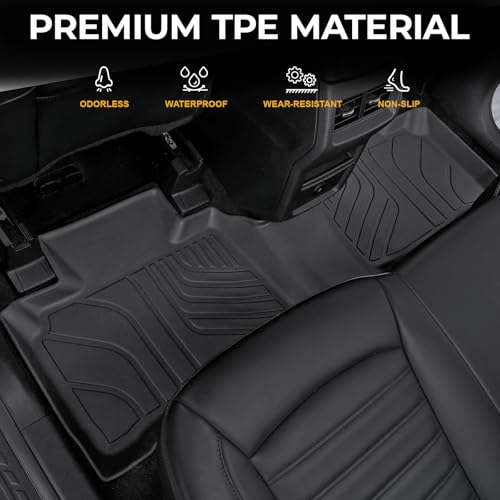 Image of Floor Mats for Ford Edge 2015-2026, All Weather Floor Mats Trunk Cargo Liner with Backrest Protectors and Door Sill Guards Accessories, Full Coverage Set