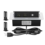 Recessed Power Strip with 2 AC 2 USB Charging Ports