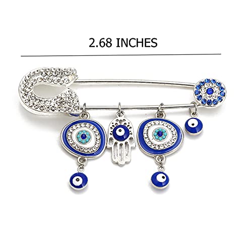 Image of Muslim AllahTurkish Evil Eye Hamsa Hand of Fatima Brooch Pins Jewelry Gift