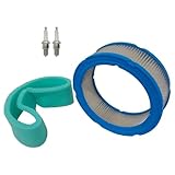 Air Filter and Spark Plug Combo Replacement for John Deere GT235 LT166 LT170 LX288 SST16 SST18