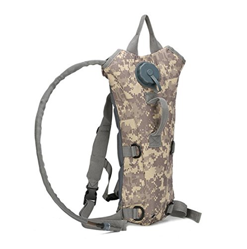 Camuflaje hidratación agua mochila vejiga 3L deporte Militar al Aire Libre agua bolsas grandes para caza escalada Running y Senderismo Hi Suyi, ACU