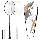 Marsred 4U Badminton Set mit Zwei 80g leichten Schlägern, Federball Set mit Schlägertasche, Badminton Schläger für Training und Unterhaltung