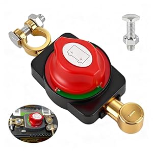 Batterie Trennschalter 12V-48V, Wasserdicht Batterieschalter Autobatterie Batterietrennschalter Auto Hauptschalter Batteriehauptschalter für Auto Motorrad LKW Marine Boat Caravan Bus Boot Reisen
