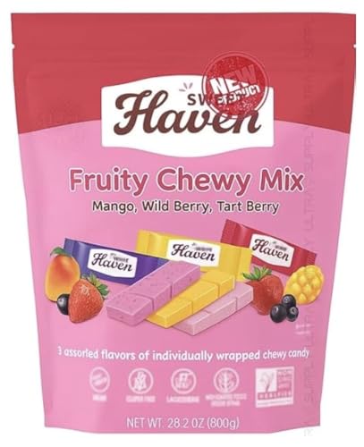 Sweet_Havens Fruity Chewy Candy – Mango, Wild Berry, Tart Berry – Vegan, Individually Wrapped, Gluten Free, 28.2 oz Sweet_Havens Fruity Chewy Candy – Mango, Wild Berry, Tart Berry – Vegan, Individually Wrapped, Gluten Free, 28.2 oz
