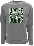 Blue 84 Milwaukee Bucks NBA Officially Licensed Tri-Blend Crewneck Sweatshirt Basketball Stars Heather Gray, X-Large