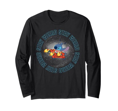 T-shirt Stitch Disney space original à manches longues, le cadeau idéal pour anniversaire