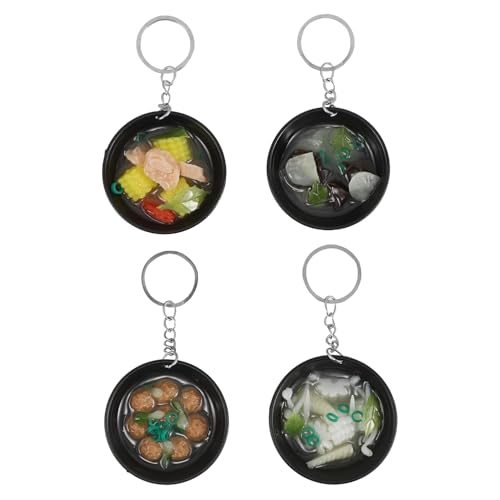 DOITOOL 4pcs Realistic Miso Soup Keychain Set, Mini Food Pendant