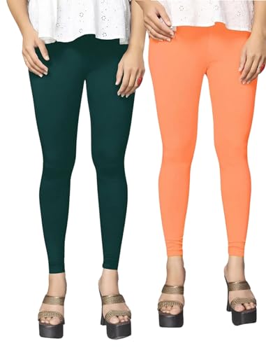 Image of Women's Cotton Lycra Ankle Length Legging with Strechable and Regular Fit | Pant for Women (Pack of 2)