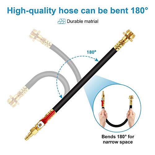 Image of RV Winterizing Kit&Sprinkler Blowout Adapter, 24 inch Air Compressor Quick-Connect Plug with Valve, Water Blow Out Fitting Adapter for Winterize Sprinkler System Winterizing RV, Motorhome Camper Boat