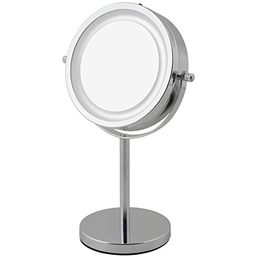 Preisvergleich Produktbild Kosmetikspiegel LED beleuchtet Standspiegel Rasierspiegel Schmink-Spiegel 5-Fach