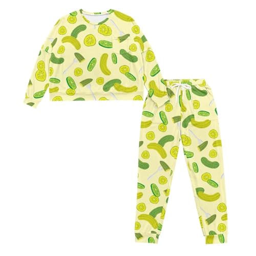 Image of Women's Pajamas Set Soft 2 Piece Loungewear Long Sleeve Pj Set Matching Sleepwear with Pockets for Women Plus Size