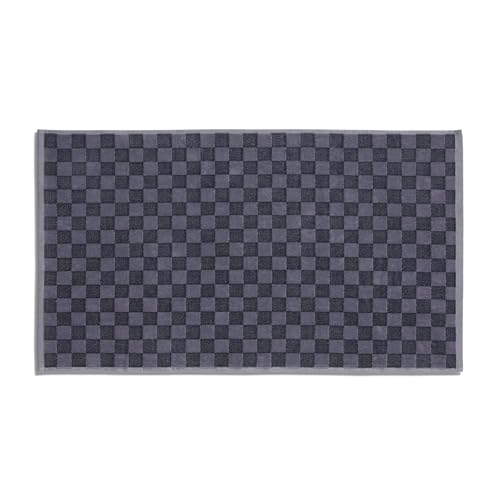Möve Monochrome Check Velours Duschvorlage 50 x 80 cm aus 75% Baumwolle/ 25% Viskose aus Bambus-Zellstoff, Stone