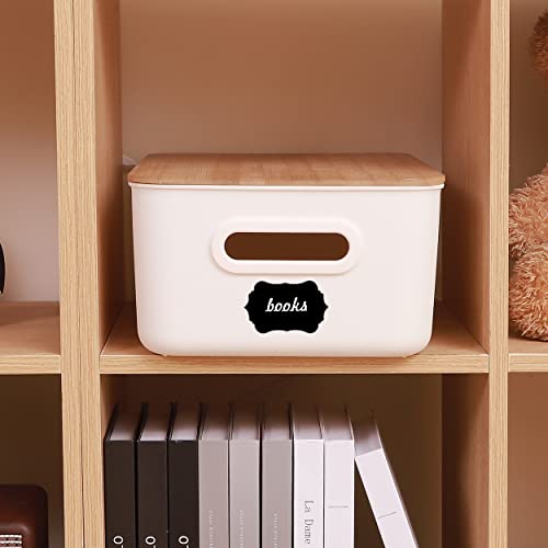 Citylife File Organizer With Bamboo Lid Plastic Storage Bin Portable Project Case For Organizing A4 Paper, Photo Album, Documents, Photo #TOP5