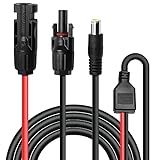 Enchufe solar de Coomoors a conector solar de CC de 8 mm a enchufe de celda solar DC7909 y enchufe a cable adaptador de CC de 8 mm Cable de CC solar a prueba de agua Convertidor