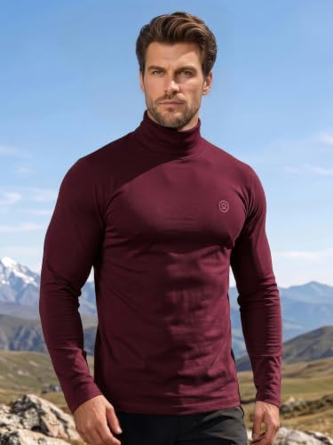 Image of CHKOKKO Men's Winter Wear Cotton High Neck Full Sleeves Regular Fit T-Shirt