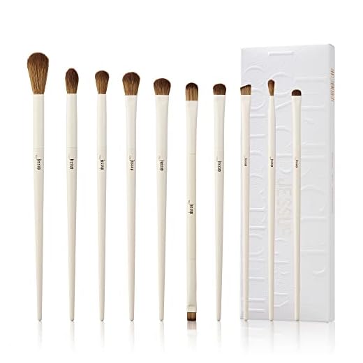 Jessup Precision Makeup Brushes 10Pcs Eye Makeup Brush Set Premium Synthetic Eyeshadow Concealer Eyeliner Eyebrow Blending Highlight Brush, Light Grey T330