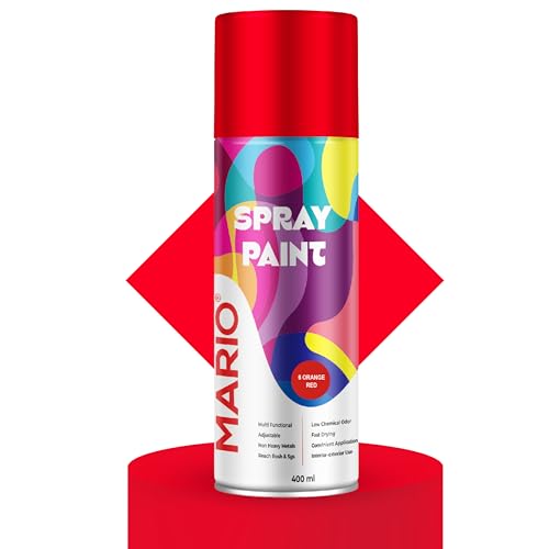 Image of Mario Spray Paint - 06 Orange Red (400ml) | Orange Red Spray Paint for Automotive, Metal, Wood & DIY Applications