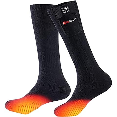 Heated Socks Rechargeable Electric Heating Sock - Thermal Warming Socks with 4400mAh Battery for Men Women Outdoor Skiing Cold Winter Hunting Camping (L, Black) Cover