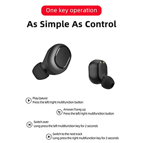 Fone de ouvido estéreo sem fio M1 True BT 5.0 carregável com controle de toque fones de ouvido com c